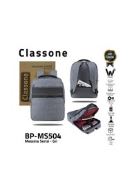 Resim Classone Messina BP-MS504 15.6" Notebook Laptop Sırt Çantası Gri 