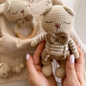 Resim Amigurumi Çizgili Tulumlu Ayıcık - Oyuncak 