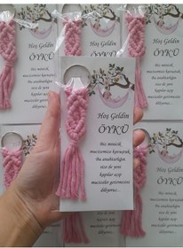 Resim 50 Ad.Şeker Pembesi Makrome Anahtarlık Bebek Mevlüt Hediyelikleri Açık Pembe 