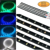 Resim Feıjıeast 30 Cm 15 Led Su Geçirmez Esnek Araba Şerit Işık Motor Bar Dize Gündüz Çalışan Bant Parlak Mavi 