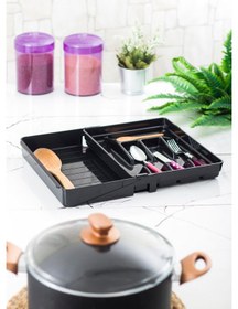 Resim Akrilik Siyah Ayarlanabilir Çekmece İçi Kaşıklık & Çekmece İçi Organizeri 35 28 5 / 35 44 5 Çok Renkli 