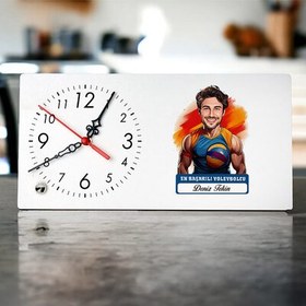 Resim Karikatürlü En Başarılı Erkek Voleybolcu Masa Saati 