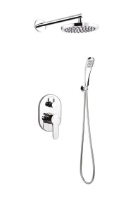 Resim Mistillo Ankastre Duş Seti Ø 200 Mm Yuvarlak Tepe Duşu+yönlendirici Krom - Parlak 