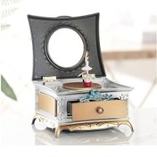 Resim Createtech Pembe Aynalı Çekmeceli Dönen Bale Dansçılı Müzik Kutusu Ev Dekoru 