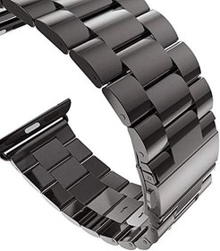 Resim Microsonic Apple Watch Series 7 45mm için Metal Stainless Steel Kordon Siyah [Watch Series 7 45mm ile Uyumlu Kordon - Siyah] 