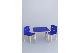 Resim Remaks Bambi Yaz Sil Yüzey Çocuk Masa Sandalye Takımı 1 Aktivite Oyun Masası 2 Sandalye - Mavi 