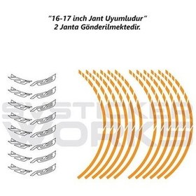 Resim Yamaha Yzf-r3 Yazılı Jant Sticker Dış Ve İç Set Sticker Jant Şeridi Turuncu 30707387 