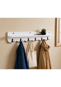 Resim 105 Cm Desenli Oval Kesim Duvara Monte Askılık Beyaz 