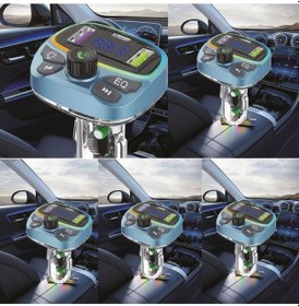 Resim Araç İçin Bluetooth Fm Modülatör Transmitter Çakmaklık - Mt9877 