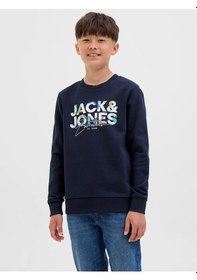 Resim Jack & Jones Jack&jones Jjgeplas Erkek Çocuk Sweatshirt 12279606 Lacivert 