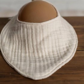 Resim Olivo Mini Yenidoğan Bebek Fular/Önlük Krem 4 kat müslin 