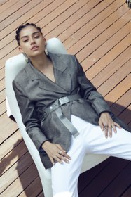 Resim Janset Linen Blazer - M 