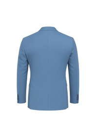 Resim Plus Scorpion Erkek Slim Fit Blazer Ceket Açık İndigo Tek Düğmeli Şık Günlük & Ofis Kombinleri İçin Tam Astar Indıgo 