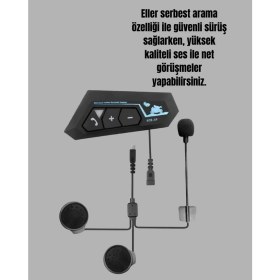 Resim Zero Land Nrzsnt Bluetooth 5.0 Motosiklet Kask Kulaklık Eller Serbest ve Müzik Özellikli 
