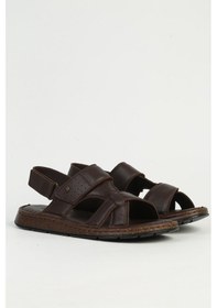 Resim Pierre Cardin Hakiki Deri Erkek Kahve Sandalet Pc-7331 Kahverengi 