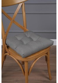 Resim Altınpamuk 4'lü Lüx Gold Pofidik Antrasit Sandalye Minderi Özel Dikişli Bağcıklı 40x40cm Antrasit 