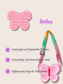 Resim the Littles Kids Pop It Detaylı Yumuşak Silikon Kız Çocuk Çantası - Ayarlanabilir Askılı Omuz Çantası 