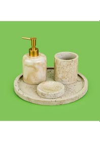 Resim Bath Traverten Görünümlü Banyo Seti - Gri Çok renkli 