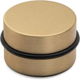 Resim System 1022 Kapı Önü Ağırlıklı Kapı Stoperi Mat Altın (1.8 Kg) Çap 8.6 Cm 