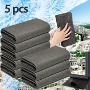 Resim 5 Adet Sihirli Cam Temizleme Bezleri, Pencereler ve Ev Eşyaları için Kalın Mikrofiber Temizlik Havluları, Dökülmeyen Çok Fonksiyonlu Cam Mendiller 