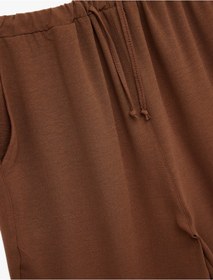 Resim Koton Aerobin Kumaş Beli Bağcıklı Cepli Havuç Pantolon Kahverengi 5sak40052ew Kahve 