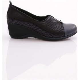 Resim Dgn 2331 Kadin Lastik Detayli Dolgu Taban Comfort Ayakkabi 2331-2-R1078 Lacivert 