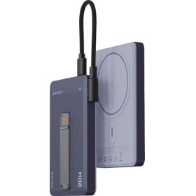 Resim Fulltech FP38 5000 Mah Magsafe Kablosuz Powerbank | 20W Pd Hızlı Şarj, Manyetik Tutucu, Dahili Usb-C Kablo, Çift Çıkışlı Kompakt Tasarım 
