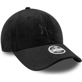 Resim New York Yankees Kadın Mlb Kadife Siyah 9forty Ayarlanabilir Şapka-11619 Siyah 