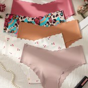 Resim 5 Adet Kadınlar İçin Dikişsiz Tırtıl Kenarlı Pantolon, Rahat Nefes Alabilen Esnek Gümüş ve Düz Renk Seçenekleri ile Her Mevsim Günlük Kullanım İç Çamaşırı Seti 