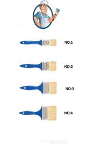 Resim AKSUFEZ 4 Adet Kestirme Fırça Set - No 1 - 2- 3 - 4 