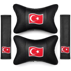Resim BsElektronik Türkiye Papyon Yastık Boyun Yastığı + Emniyet Kemeri Kılıfı Takım 