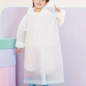 Resim Çocuklar için Kapüşonlu EVA Yağmurluk, Taşınabilir, Rahat, Uzun Kollu, Düz Renk, Hafif Esnek, Süper Bol Kesim, Erkek ve Kızlar İçin, 8-10 Yaş Arası, Yürüyüş, Dış Mekan, Hafta Sonu Rahat, Sonbahar, İlkbahar, Yaz, Kış, Kalın 