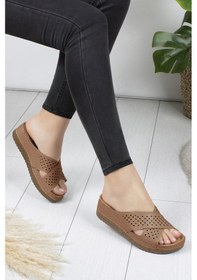 Resim Khayt Liana Anatomik Ortopedik Günlük Kadın Terlik Taba 