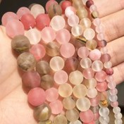 Resim Mat Buzlu Karpuz Kuvars Taşı Boncuk Yuvarlak Aralık Boncuklar Takı Yapımı DIY Bilezikler Aksesuarları Boncuklar & Boncuk Çeşitleri 15'' 4/6/8/10mm 