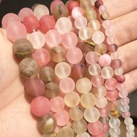Resim Mat Buzlu Karpuz Kuvars Taşı Boncuk Yuvarlak Aralık Boncuklar Takı Yapımı DIY Bilezikler Aksesuarları Boncuklar & Boncuk Çeşitleri 15'' 4/6/8/10mm 