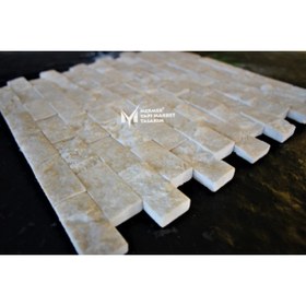 Resim MYM Mermer Yapı Market Tasarım Bej Mermer Patlatma Mozaik 