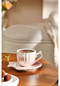 Resim Emsan İstiridye 2 Kişilik Porselen Kahve Fincanı Takımı Pembe 90 Pembe 