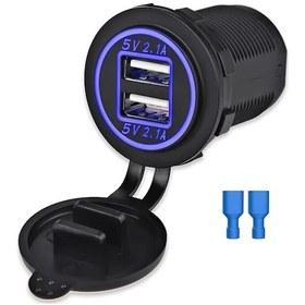 Resim Cordial Çift Portlu Mavi Usb Araba Şarj Cihazı 4.2a Hızlı Şarj Led Göstergeli Seyahat Dostu 