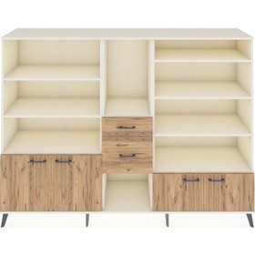 Resim Hyperion Dolap 10 Raflı 2 Çekmeceli 4 Kapaklı 220x44x163 Aytaşı-ç Aytaşı-çam 