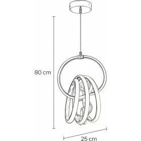 Resim Aura Lighting Aura Lıghtıng Krom Imza Model 3 Renk LED Modern Antre/hol, Mutfak Banyo Avizesi(Beyaz Sarı Günışığı) 