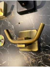 Resim İSAOĞLU YAPI Antik Gold Bornozluk Eskitme Askılık Pirinç Premium Paslanmaz Banyo Askılık 