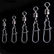 Resim 100 adet / lot Paslanmaz Çelik Balık Bağlantı Noktaları İnterlok Pin Snap ve Rolling Swivel ile - Güçlü ve Dayanıklı Balıkçılık Yemleri İyileştirilmiş Balıkçılık Başarısı için 