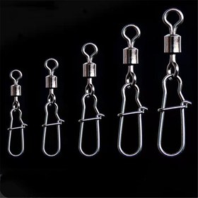 Resim 100 adet / lot Paslanmaz Çelik Balık Bağlantı Noktaları İnterlok Pin Snap ve Rolling Swivel ile - Güçlü ve Dayanıklı Balıkçılık Yemleri İyileştirilmiş Balıkçılık Başarısı için 