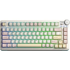 Resim Aula Au75 3 Modlu Rgb Hot Swap Mekanik Tkl Bloomfield Switch Kablosuz Makrolu Klavye Krem 