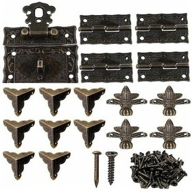 Resim Takı Mufunye Metal Menteşe Kutusu Kutu Köşe Köşe Koruma Klipsli Kilit Kapağı İçin Dekoratif Dekoratif Dekoratif Bronz Ayağı Antik Ahşap Adet Adet Adet Adet 8 4 4 1 Xr Diğer Diğer 