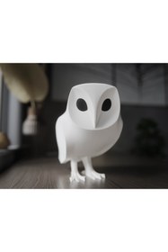 Resim shop Minimalist Tasarım Beyaz Baykuş Dekoratif Figür - 3D Baskı Sanatı 