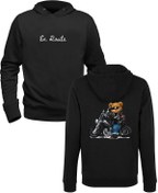 Resim Alfa Tshirt En Rouete Tedy Bear Siyah Ön Arka Çocuk Sweatshirt 