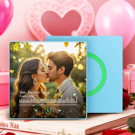Resim Refrigerator Beats Framed Musical Magnet - Personalized Refrigerator Magnet with Your Favorite Song - Glacier Blue / Pro - Bluetooth 5.4 &amp; Stereo Sound 