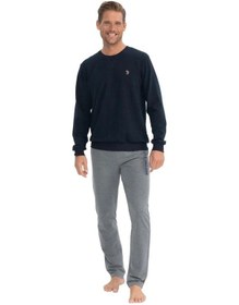 Resim U.s. Polo Assn. Erkek Uzun Kollu Yuvarlak Yaka Düz Pijama Takımı 001 