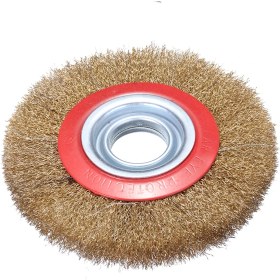 Resim Depolife Taşlama Motoru Çelik Fırçası 175 mm Spiral Sarı Tel Fırça 